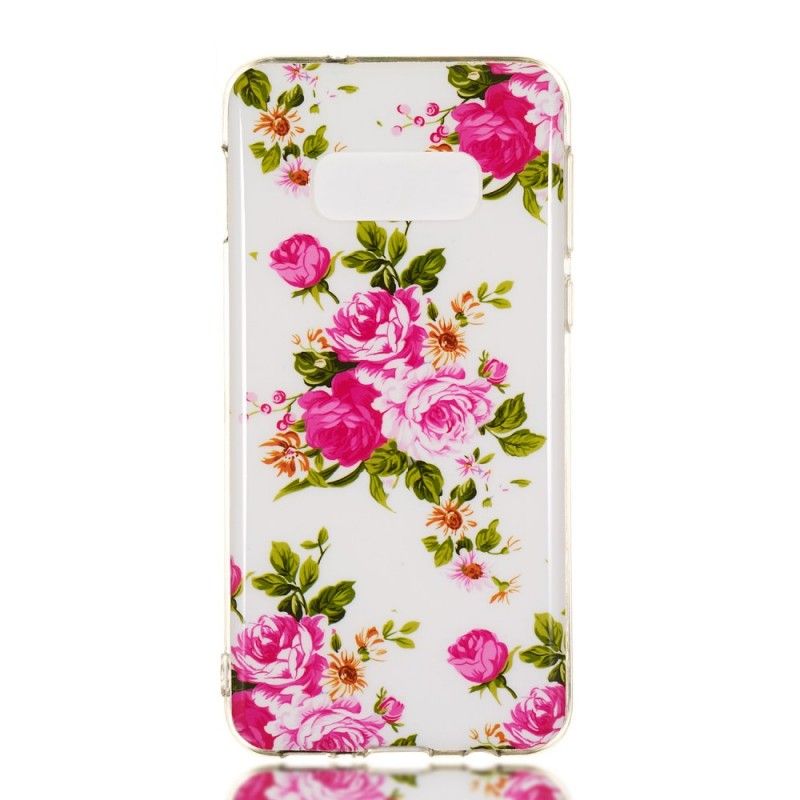 Cover Hoesje Samsung Galaxy S10e Telefoonhoesje Fluorescerende Vrijheidsbloemen