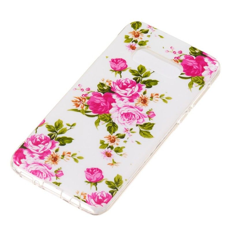 Cover Hoesje Samsung Galaxy S10e Telefoonhoesje Fluorescerende Vrijheidsbloemen