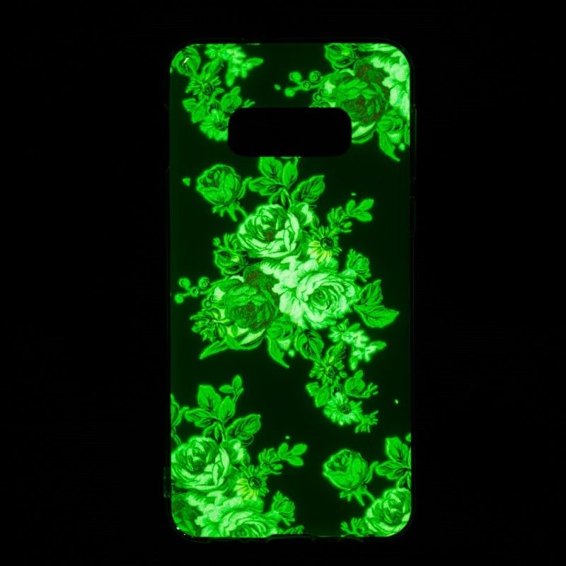 Cover Hoesje Samsung Galaxy S10e Telefoonhoesje Fluorescerende Vrijheidsbloemen