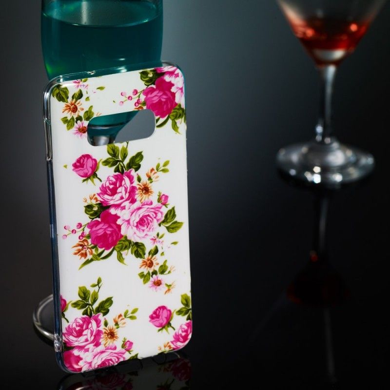 Cover Hoesje Samsung Galaxy S10e Telefoonhoesje Fluorescerende Vrijheidsbloemen