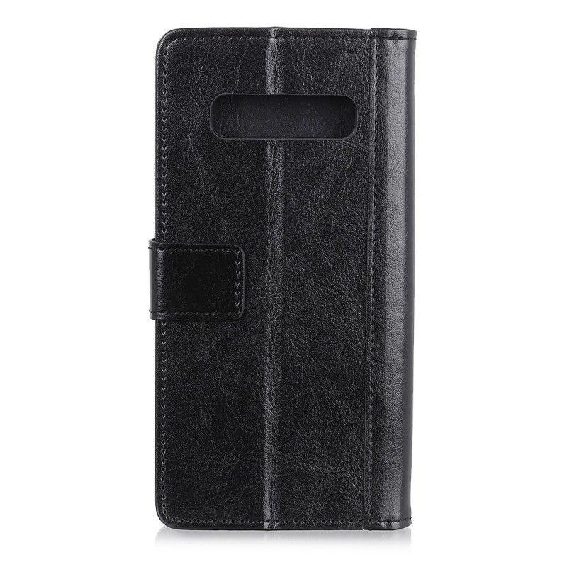 Flip Case Leren Samsung Galaxy S10e Bruin Groen Antiek Leereffect