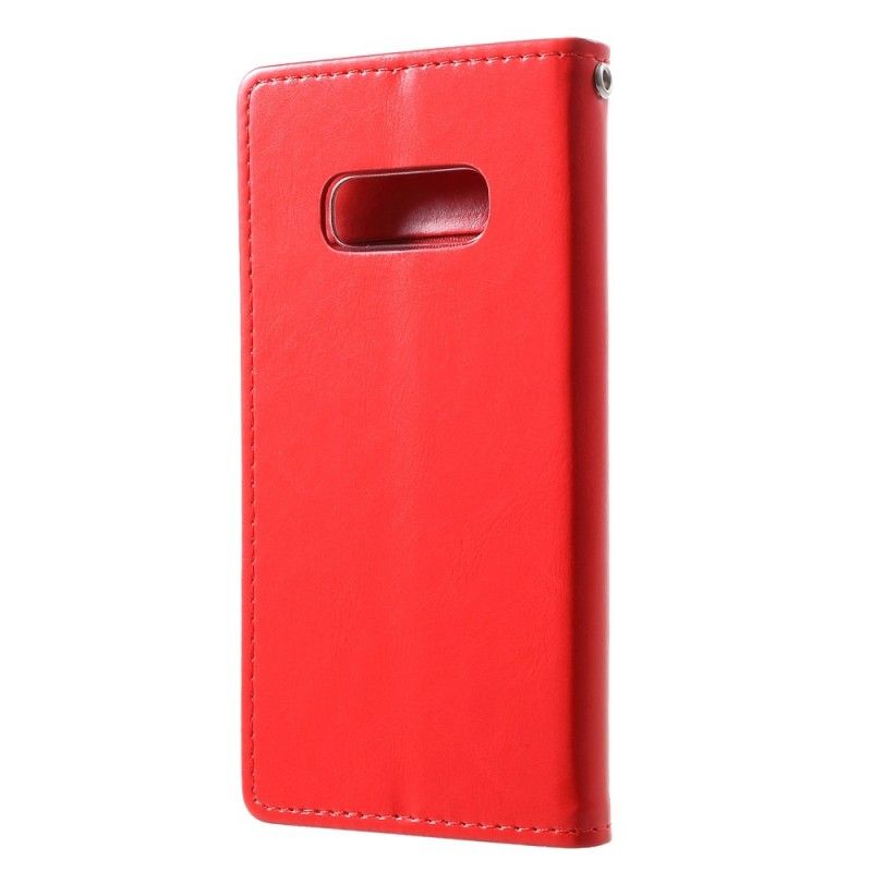 Folio-hoesje Samsung Galaxy S10e Magenta Rood Leereffect Kwik