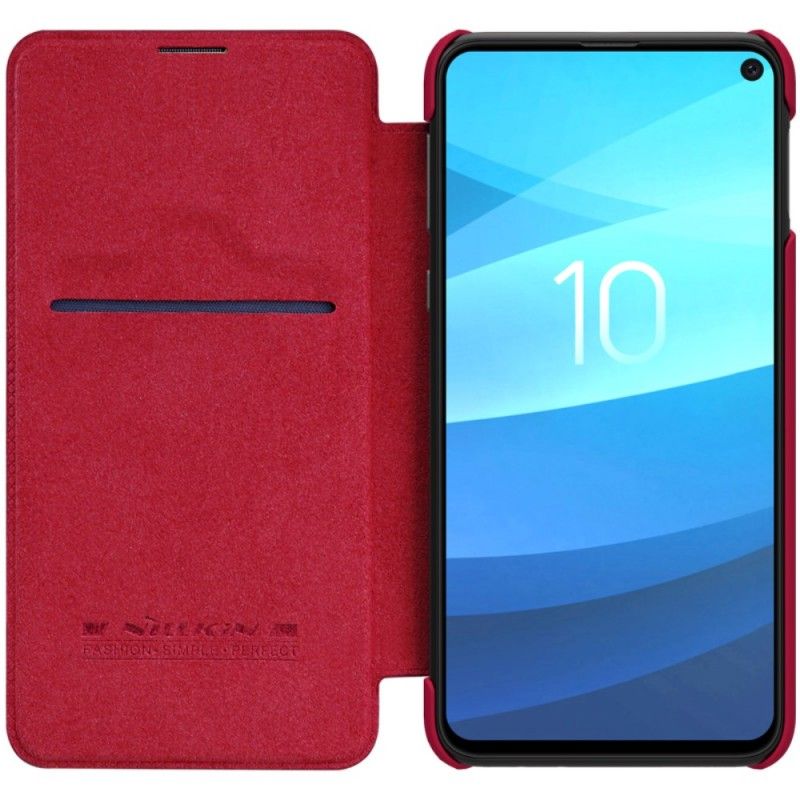 Folio-hoesje Samsung Galaxy S10e Rood Wit Nillkin Qin-Serie