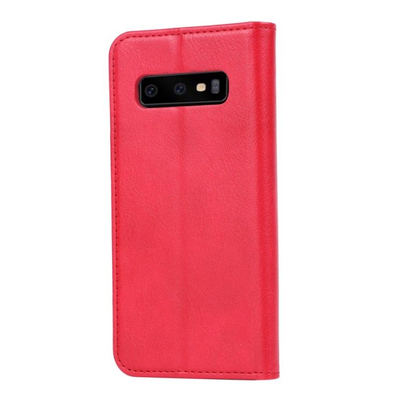 Folio-hoesje Samsung Galaxy S10e Rood Zwart Kaarthouder Van Imitatieleer