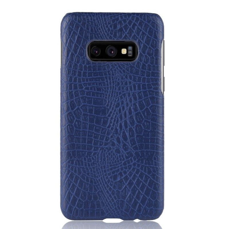 Hoesje Samsung Galaxy S10e Donkerblauw Zwart Krokodillenhuideffect