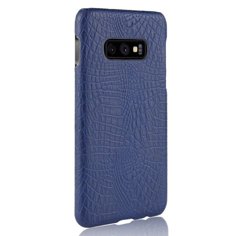 Hoesje Samsung Galaxy S10e Donkerblauw Zwart Krokodillenhuideffect