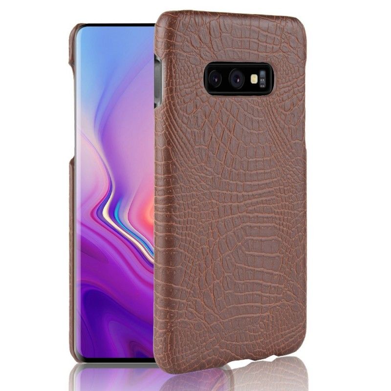 Hoesje Samsung Galaxy S10e Donkerblauw Zwart Krokodillenhuideffect