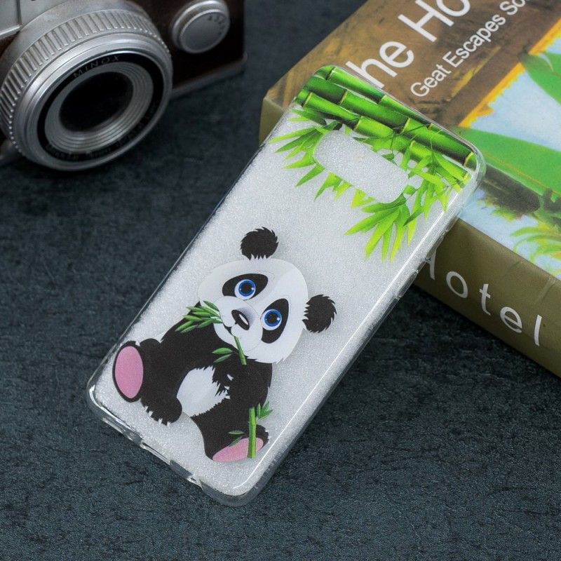 Hoesje Samsung Galaxy S10e Doorzichtige Panda Eet