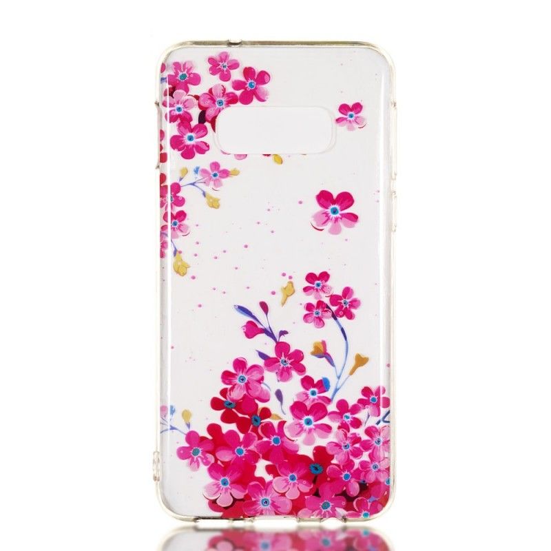 Hoesje Samsung Galaxy S10e Gele En Magenta Bloemen