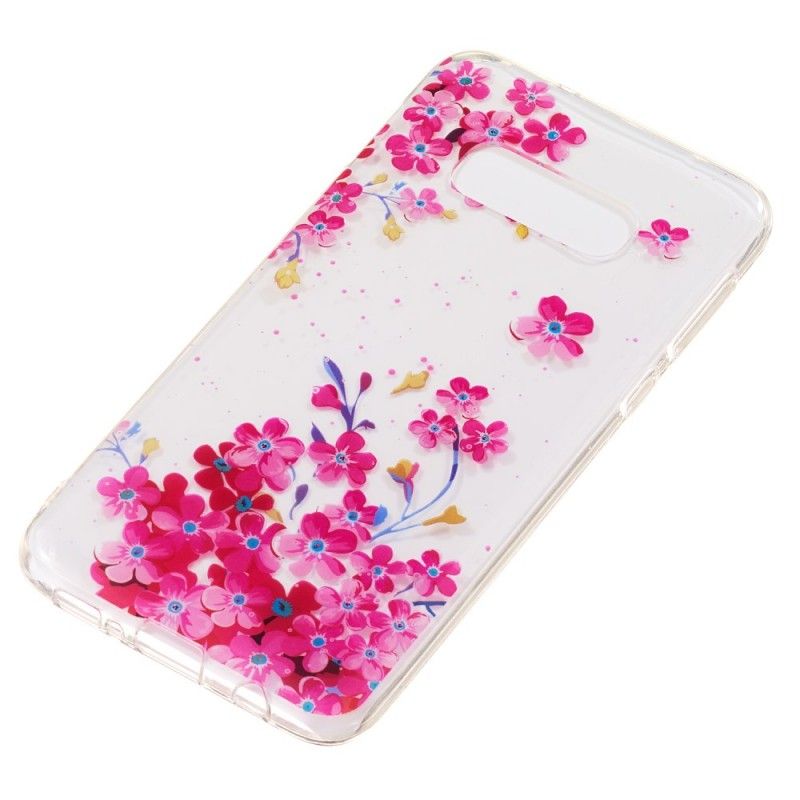 Hoesje Samsung Galaxy S10e Gele En Magenta Bloemen