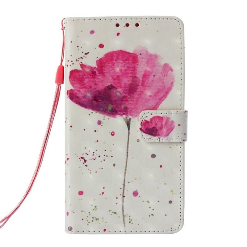 Leren Hoesje Samsung Galaxy S10e Aquarel Klaproos