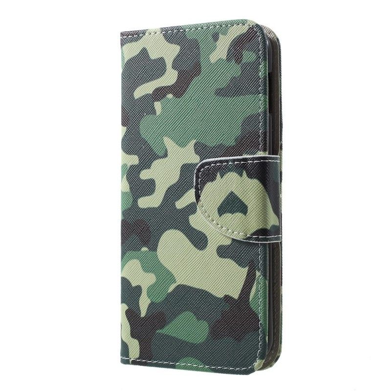 Leren Hoesje voor Samsung Galaxy S10e Militaire Camouflage