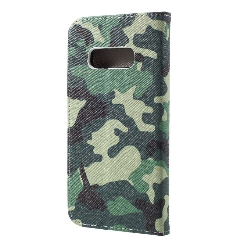 Leren Hoesje voor Samsung Galaxy S10e Militaire Camouflage