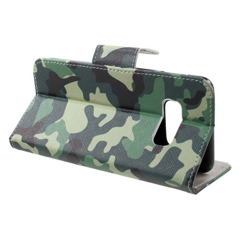 Leren Hoesje voor Samsung Galaxy S10e Militaire Camouflage