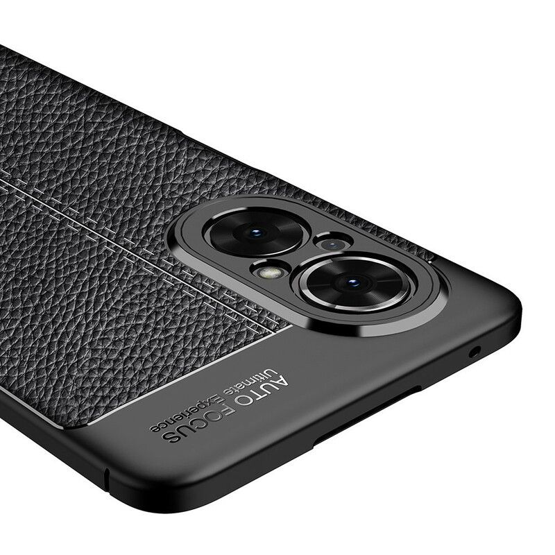 Hoesje Voor Honor 50 Se Dubbellijns Litchi-leereffect