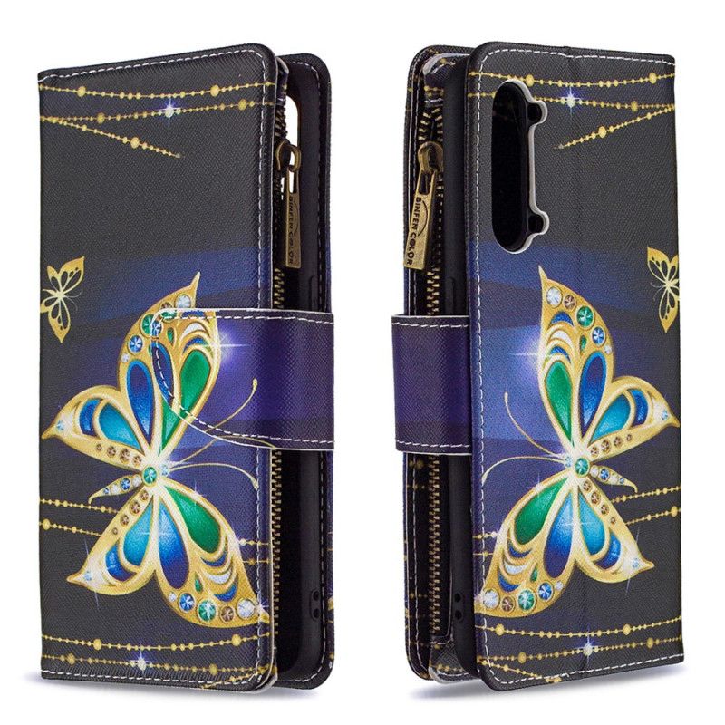 Cover Folio-hoesje Oppo Find X2 Lite Telefoonhoesje Koninklijke Vlinderzak Met Ritssluiting