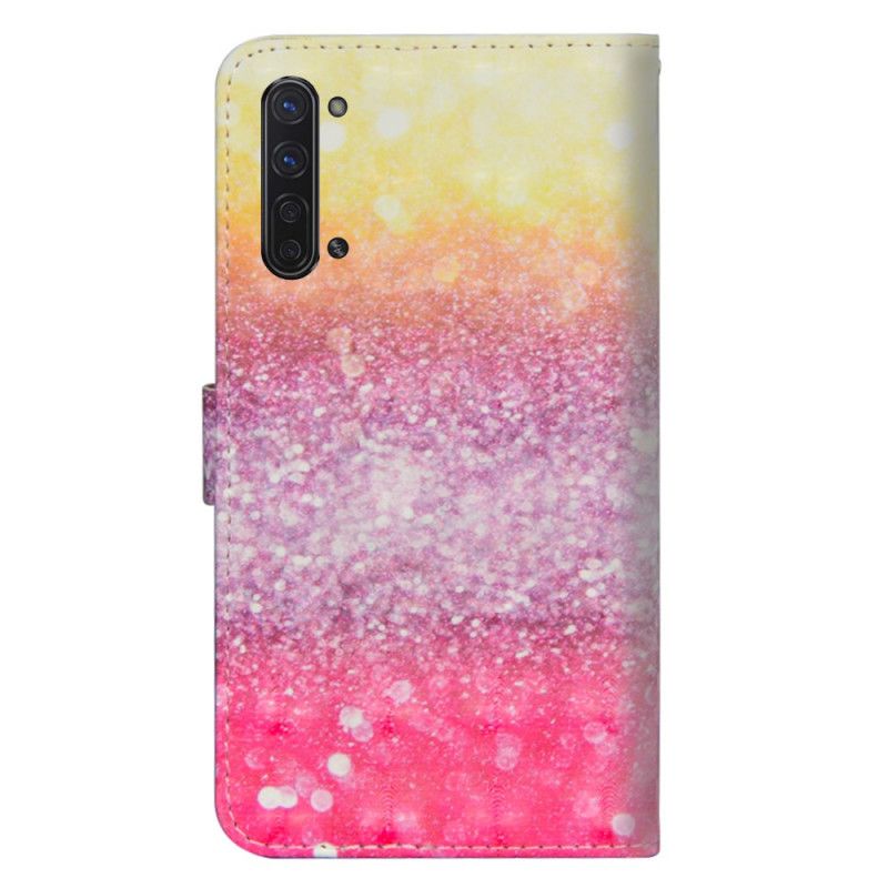 Cover Folio-hoesje Oppo Find X2 Lite Telefoonhoesje Verloop Magenta Glitter