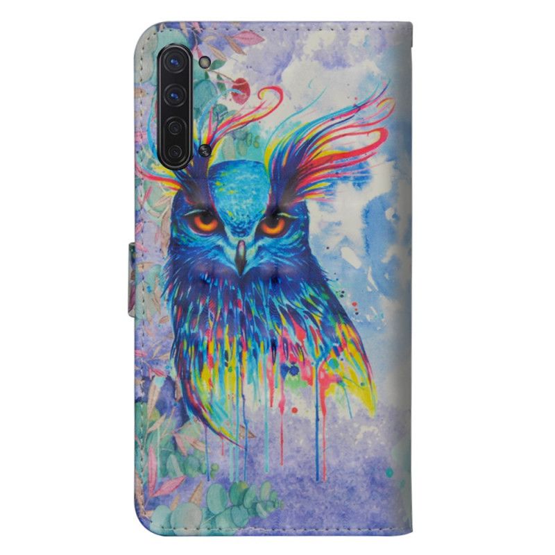 Flip Case Leren Oppo Find X2 Lite Aquarel Vogel