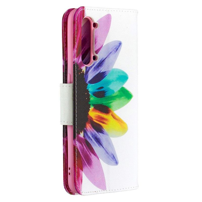 Leren Hoesje voor Oppo Find X2 Lite Aquarelbloem