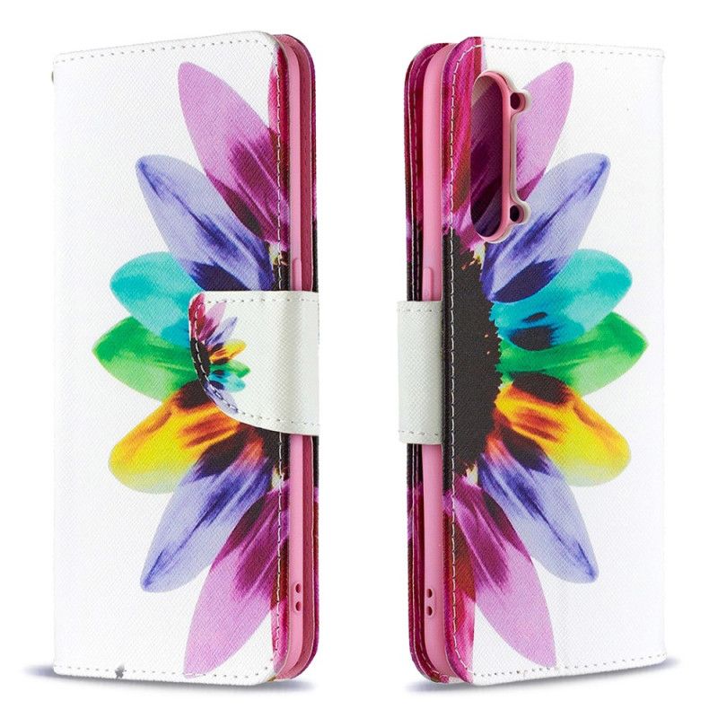 Leren Hoesje voor Oppo Find X2 Lite Aquarelbloem