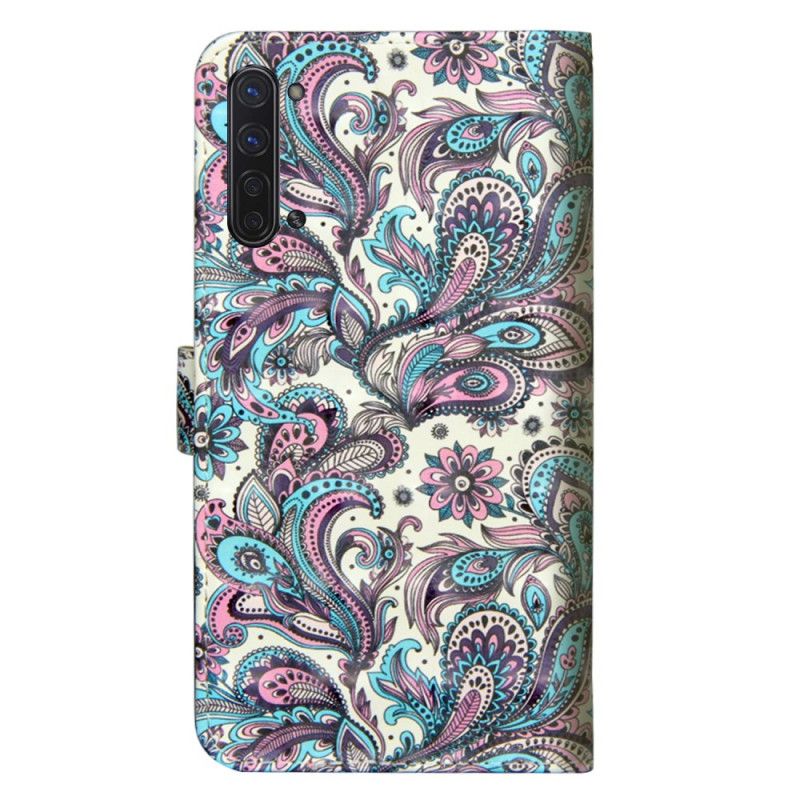 Leren Hoesje voor Oppo Find X2 Lite Bloemen Met Een Patroon