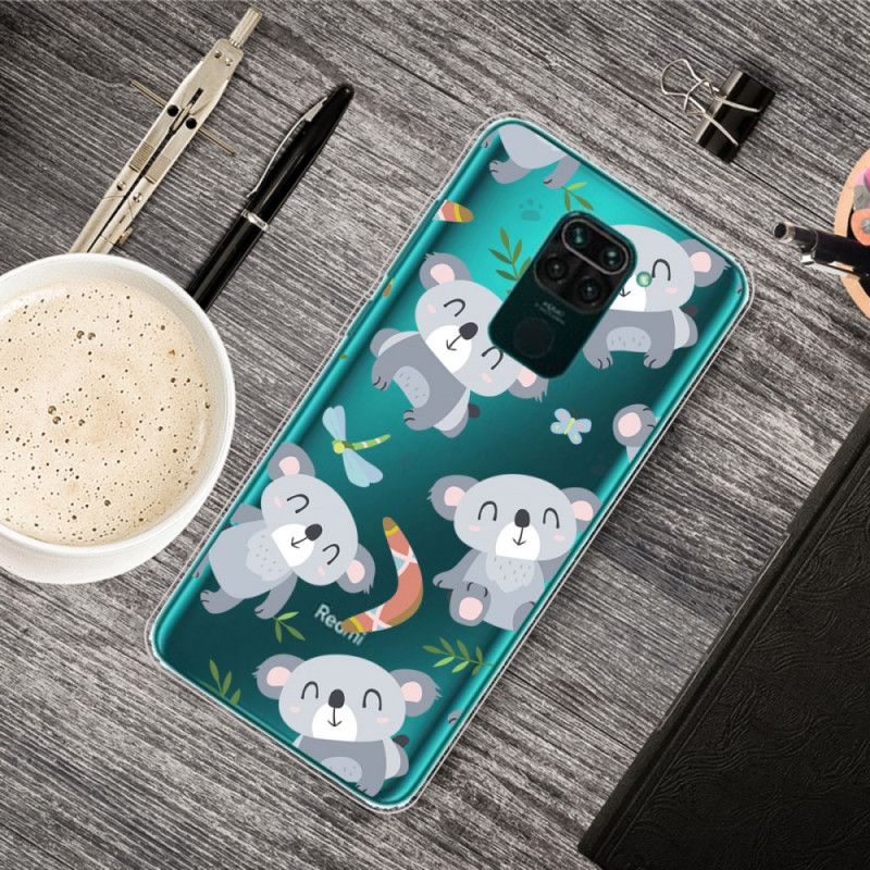 Case Hoesje Xiaomi Redmi Note 9 Telefoonhoesje Kleine Grijze Panda'S