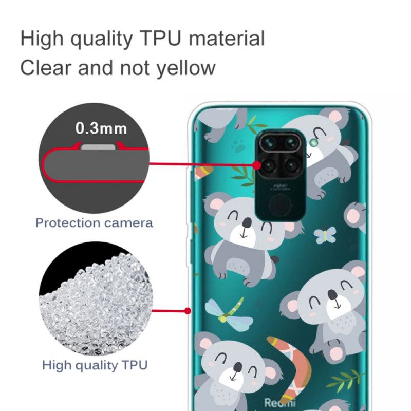 Case Hoesje Xiaomi Redmi Note 9 Telefoonhoesje Kleine Grijze Panda'S