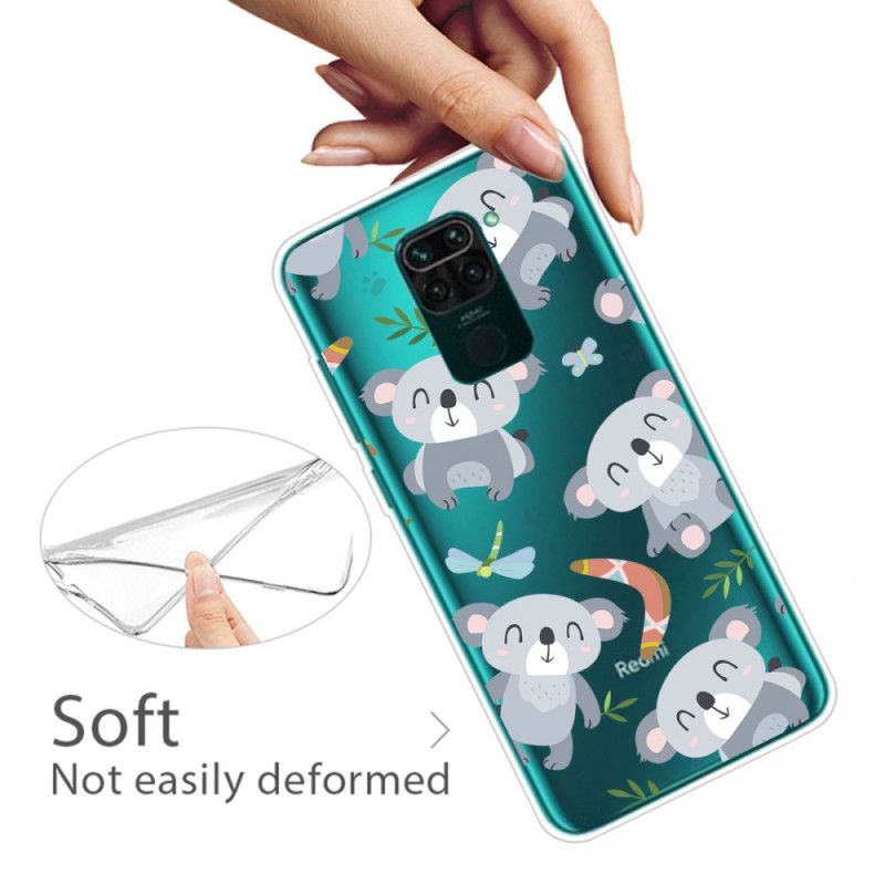 Case Hoesje Xiaomi Redmi Note 9 Telefoonhoesje Kleine Grijze Panda'S