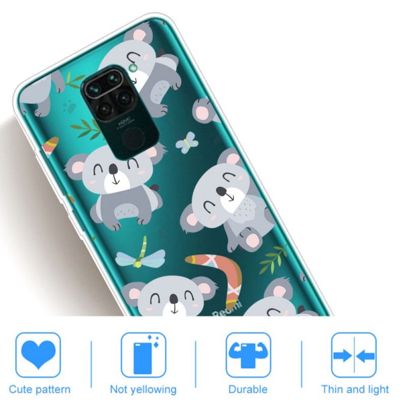 Case Hoesje Xiaomi Redmi Note 9 Telefoonhoesje Kleine Grijze Panda'S