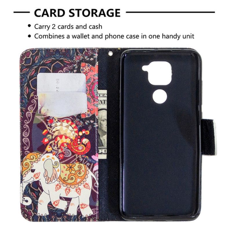 Cover Folio-hoesje Xiaomi Redmi Note 9 Telefoonhoesje Indische Olifanten