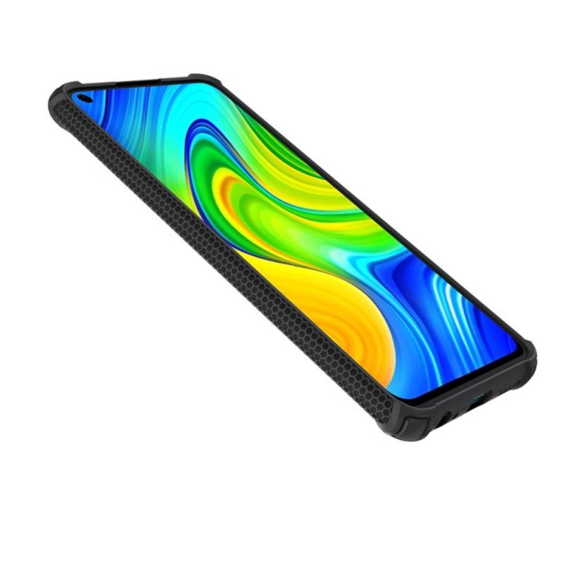 Cover Hoesje Xiaomi Redmi Note 9 Rood Zwart Telefoonhoesje Krijger Met Ring