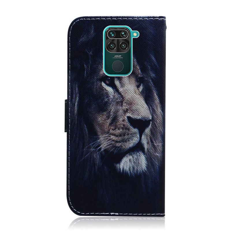 Flip Case Leren Xiaomi Redmi Note 9 Dromende Leeuw