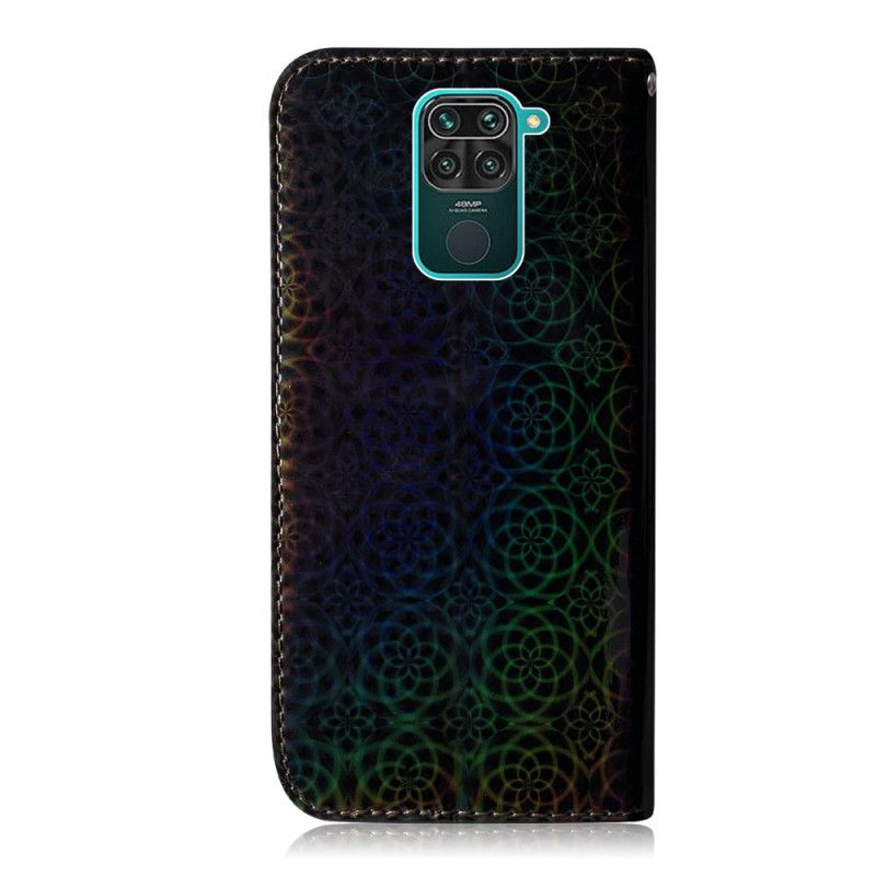 Flip Case Leren Xiaomi Redmi Note 9 Grijs Zwart Pure Kleur