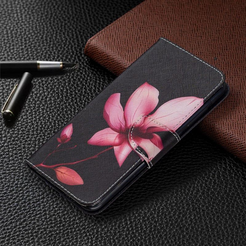 Flip Case Leren Xiaomi Redmi Note 9 Roze Bloem