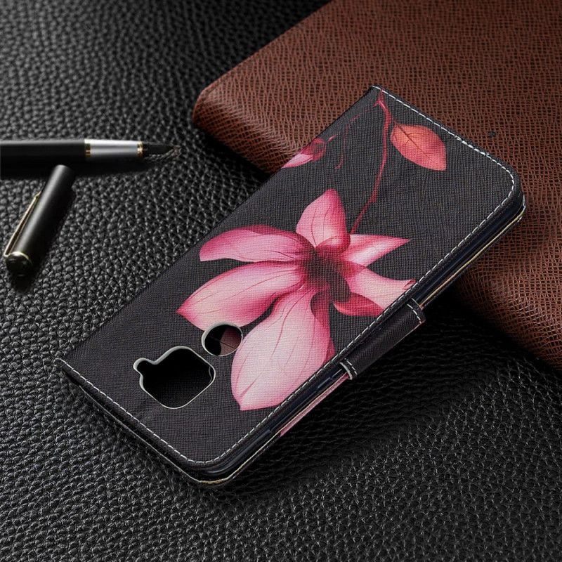 Flip Case Leren Xiaomi Redmi Note 9 Roze Bloem