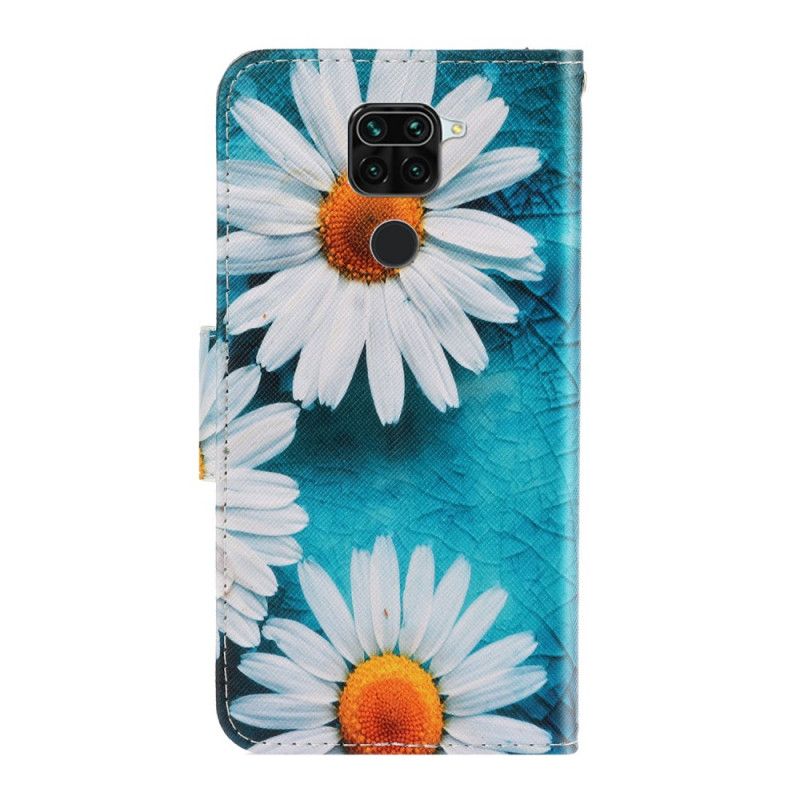 Flip Case Leren Xiaomi Redmi Note 9 String Madeliefjes