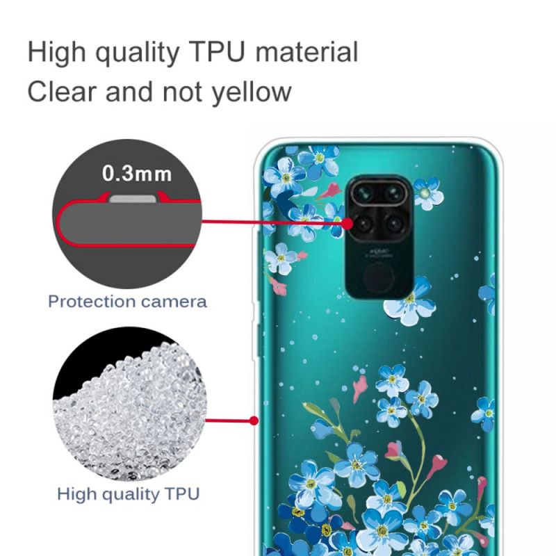 Hoesje voor Xiaomi Redmi Note 9 Boeket Blauwe Bloemen