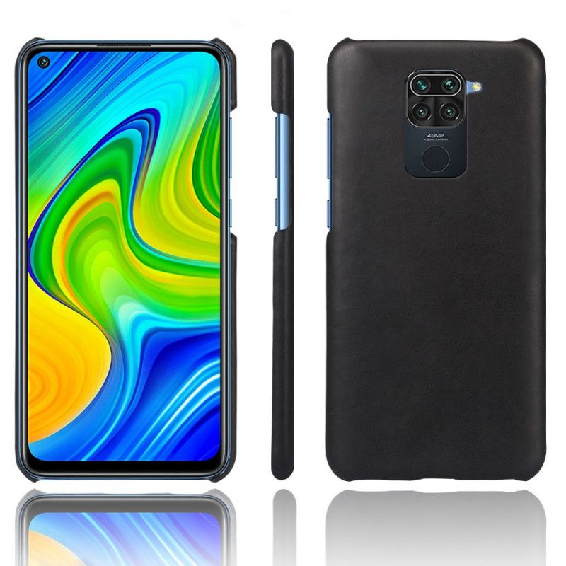 Hoesje voor Xiaomi Redmi Note 9 Grijs Zwart Ksq Leereffect