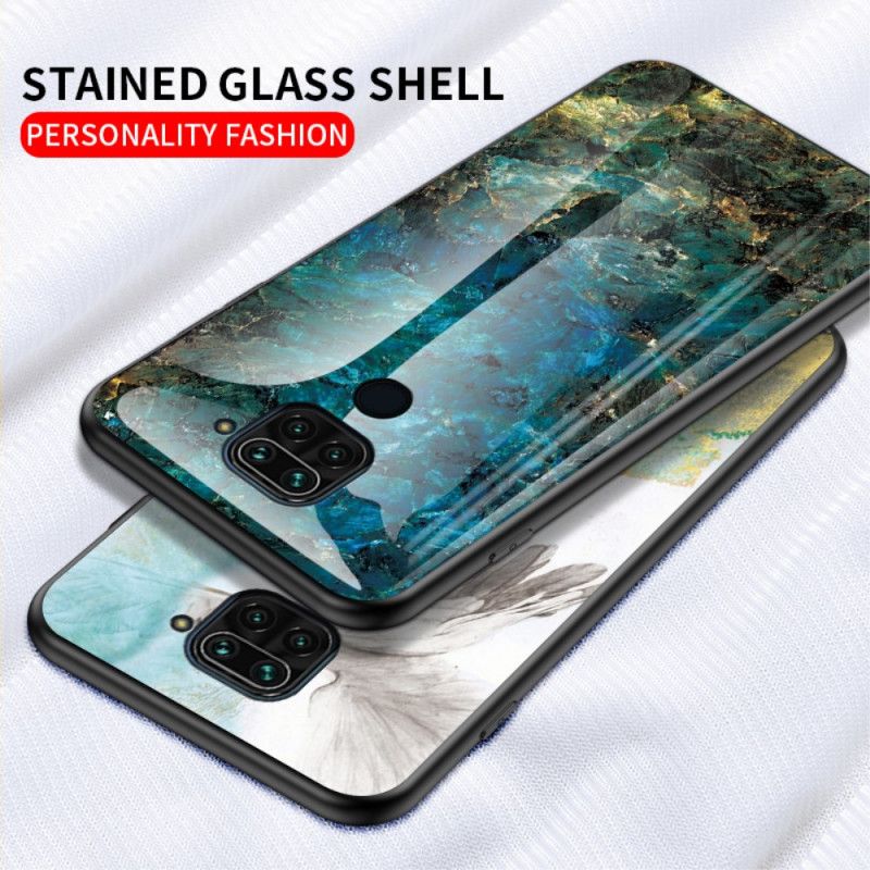 Hoesje voor Xiaomi Redmi Note 9 Wit Zwart Premium Kleuren Gehard Glas