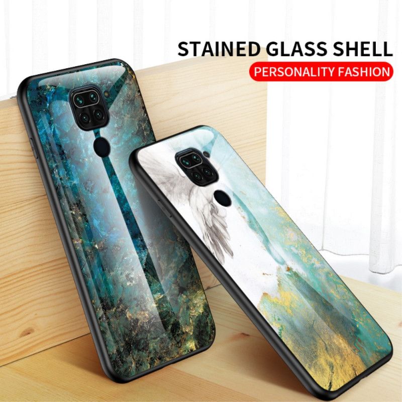 Hoesje voor Xiaomi Redmi Note 9 Wit Zwart Premium Kleuren Gehard Glas