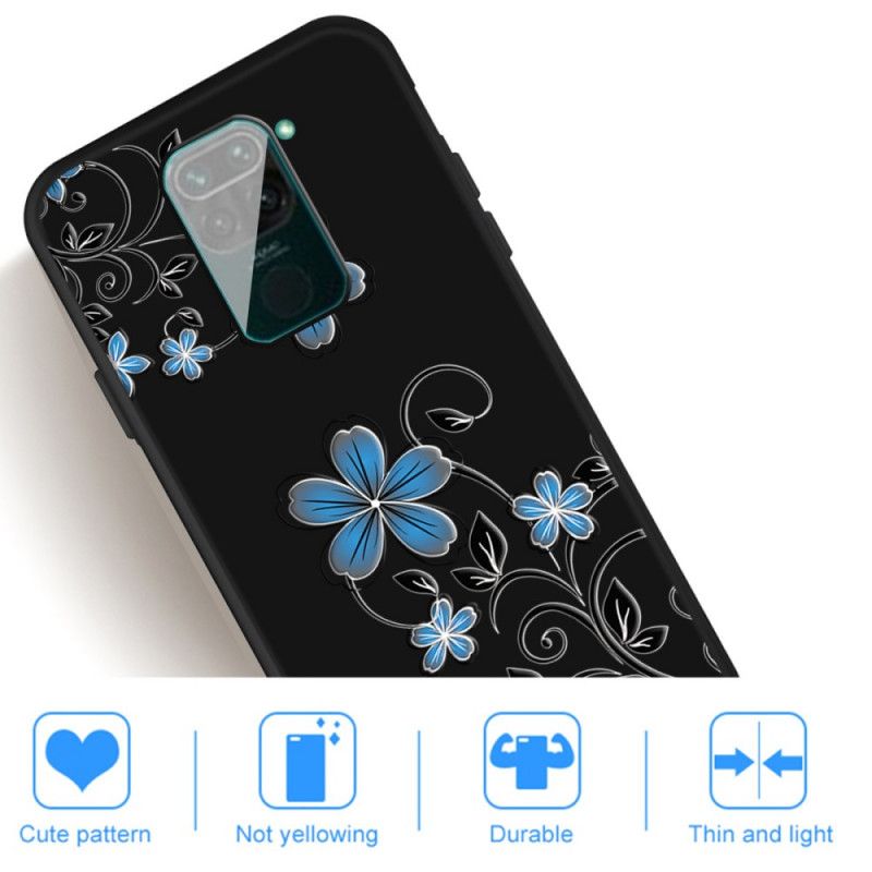 Hoesje Xiaomi Redmi Note 9 Blauwe Bloemen