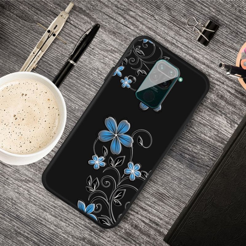 Hoesje Xiaomi Redmi Note 9 Blauwe Bloemen