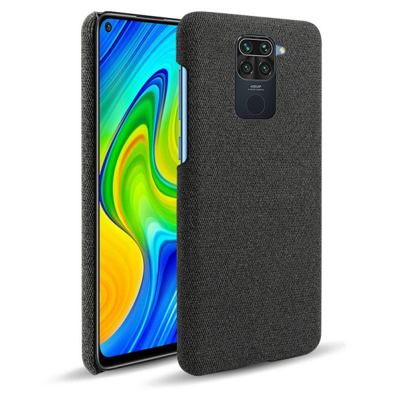 Hoesje Xiaomi Redmi Note 9 Grijs Zwart Stof Textuur