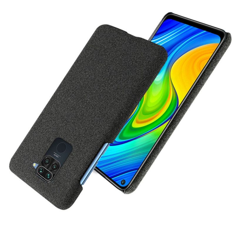 Hoesje Xiaomi Redmi Note 9 Grijs Zwart Stof Textuur