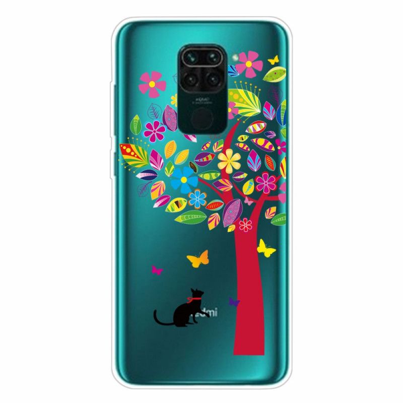 Hoesje Xiaomi Redmi Note 9 Kat Onder De Gekleurde Boom