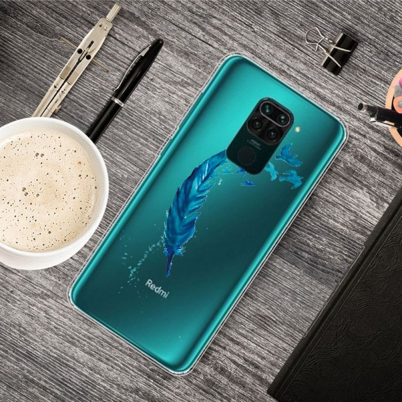 Hoesje Xiaomi Redmi Note 9 Mooie Blauwe Veer