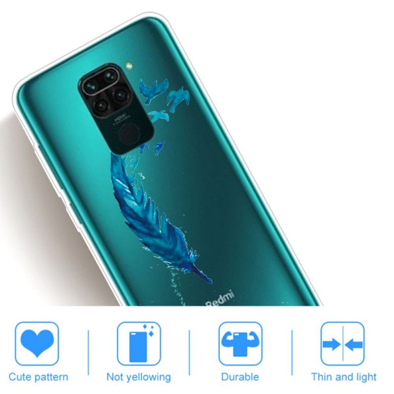 Hoesje Xiaomi Redmi Note 9 Mooie Blauwe Veer