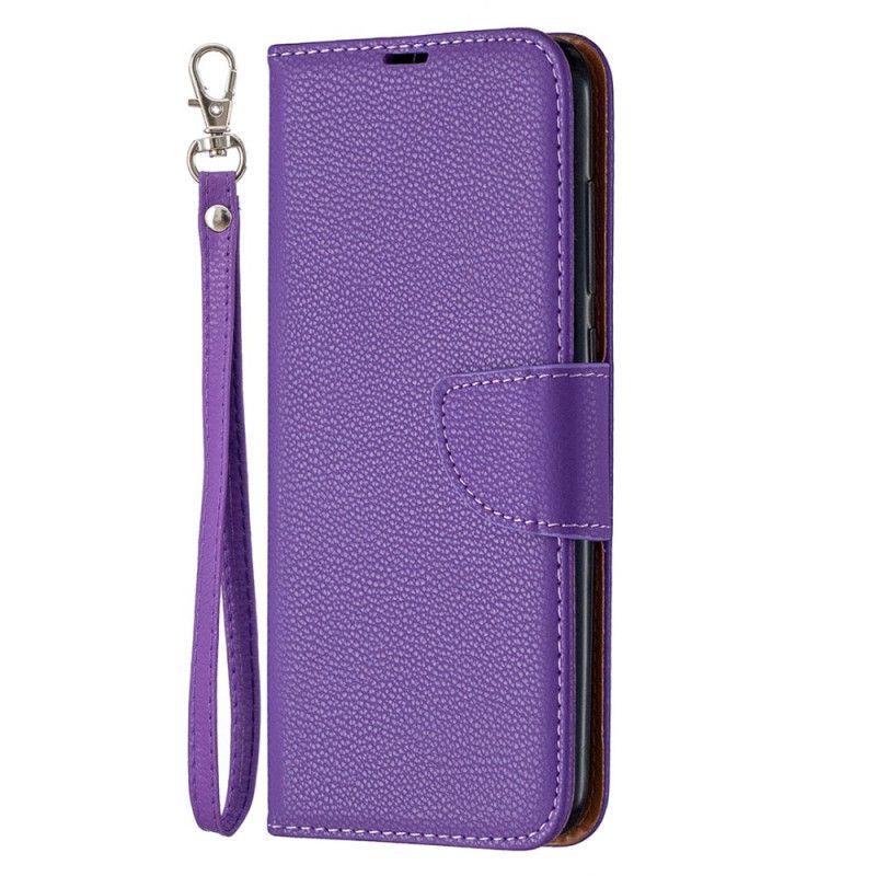 Leren Hoesje voor Xiaomi Redmi Note 9 Grijs Zwart Lychee Schuine Flap