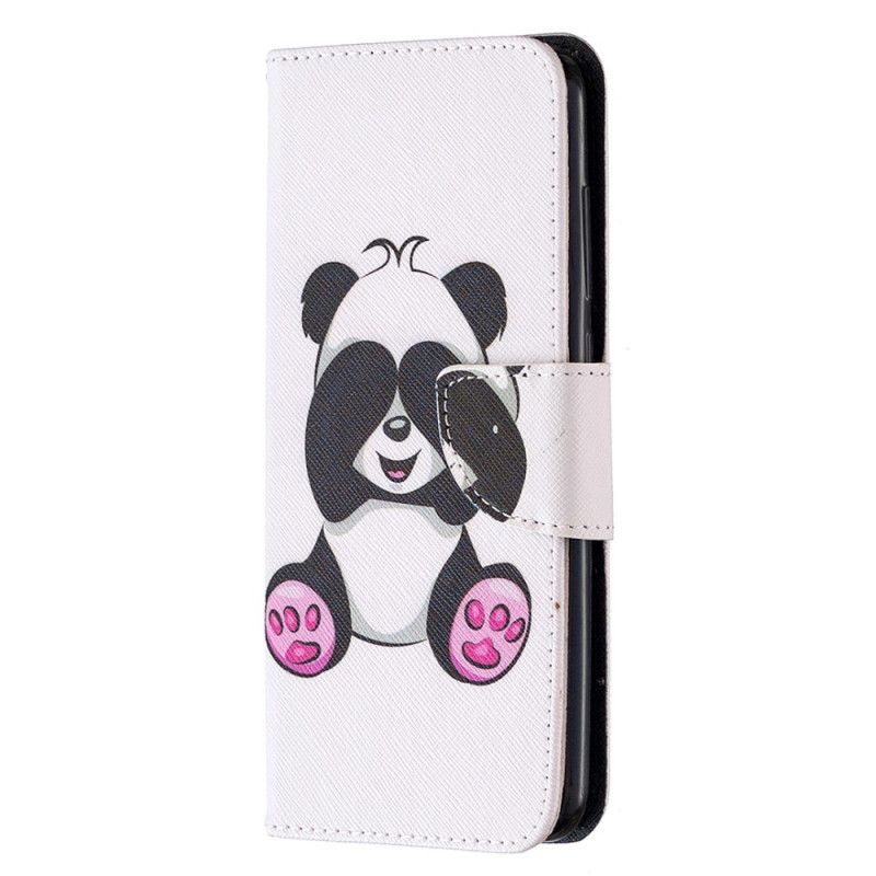 Leren Hoesje voor Xiaomi Redmi Note 9 Leuke Panda