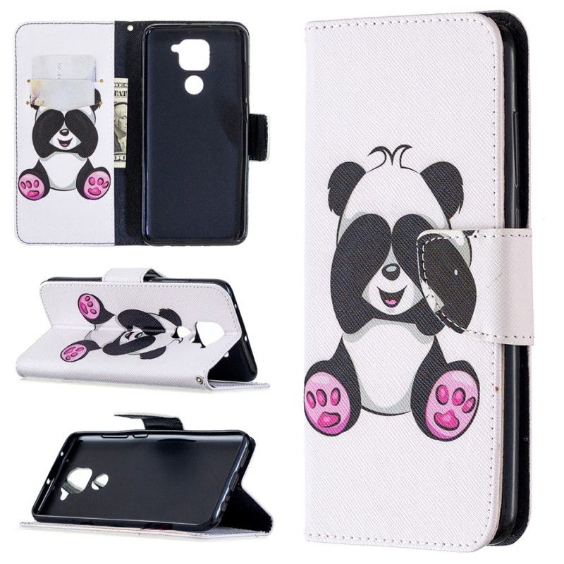 Leren Hoesje voor Xiaomi Redmi Note 9 Leuke Panda